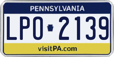 PA license plate LPO2139
