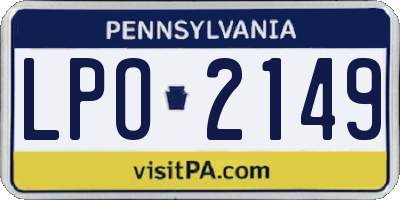 PA license plate LPO2149