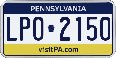 PA license plate LPO2150