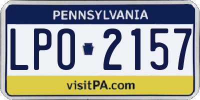 PA license plate LPO2157