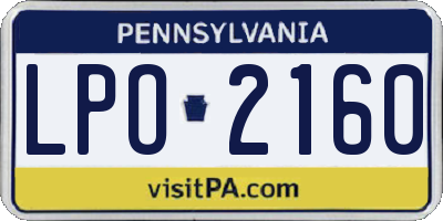 PA license plate LPO2160