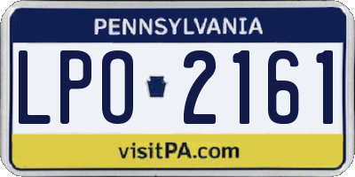 PA license plate LPO2161