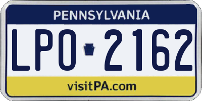 PA license plate LPO2162