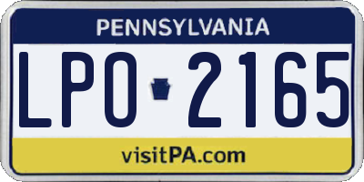 PA license plate LPO2165