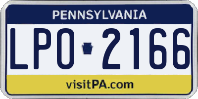 PA license plate LPO2166