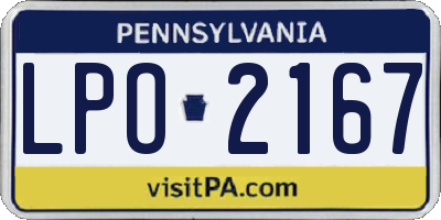 PA license plate LPO2167