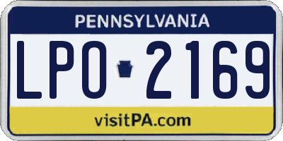 PA license plate LPO2169
