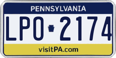 PA license plate LPO2174