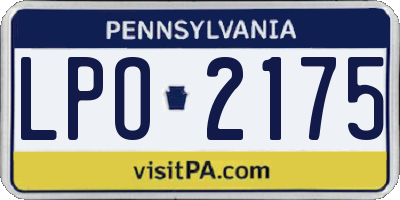 PA license plate LPO2175