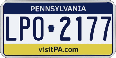 PA license plate LPO2177