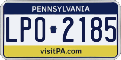 PA license plate LPO2185