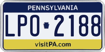 PA license plate LPO2188