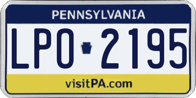 PA license plate LPO2195