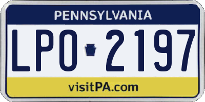 PA license plate LPO2197
