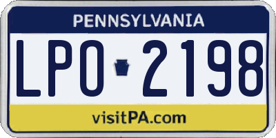 PA license plate LPO2198