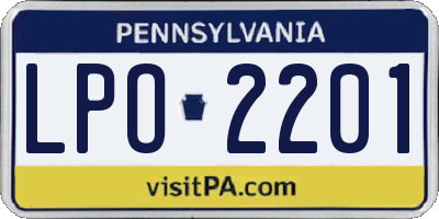 PA license plate LPO2201