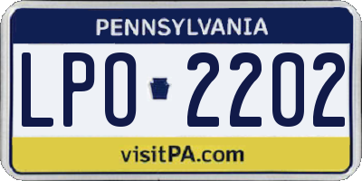 PA license plate LPO2202