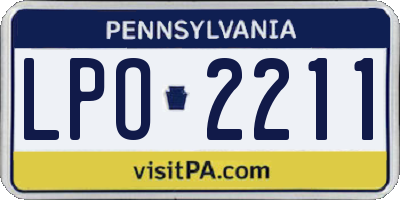 PA license plate LPO2211