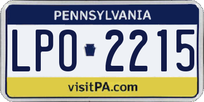 PA license plate LPO2215