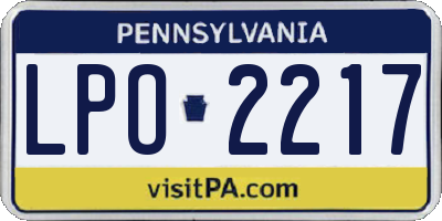 PA license plate LPO2217
