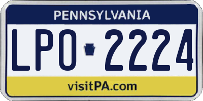 PA license plate LPO2224