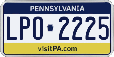 PA license plate LPO2225