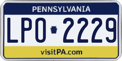 PA license plate LPO2229