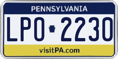 PA license plate LPO2230