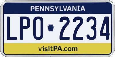PA license plate LPO2234