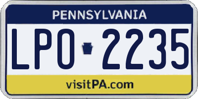 PA license plate LPO2235