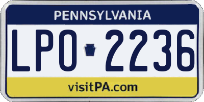 PA license plate LPO2236