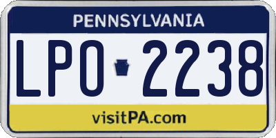 PA license plate LPO2238