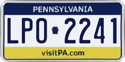 PA license plate LPO2241