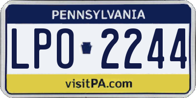 PA license plate LPO2244