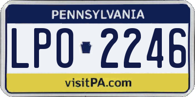 PA license plate LPO2246