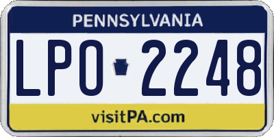 PA license plate LPO2248