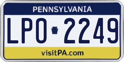 PA license plate LPO2249