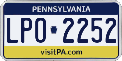 PA license plate LPO2252