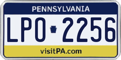 PA license plate LPO2256