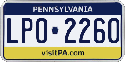 PA license plate LPO2260