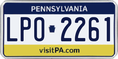 PA license plate LPO2261