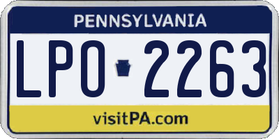 PA license plate LPO2263