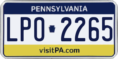 PA license plate LPO2265
