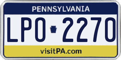 PA license plate LPO2270