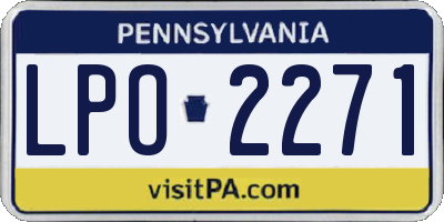 PA license plate LPO2271