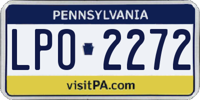 PA license plate LPO2272