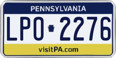 PA license plate LPO2276