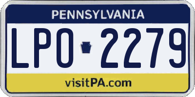 PA license plate LPO2279