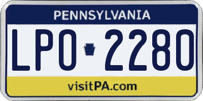 PA license plate LPO2280