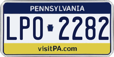 PA license plate LPO2282